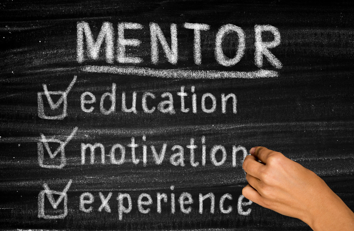 Mentor concept on chalkboard
