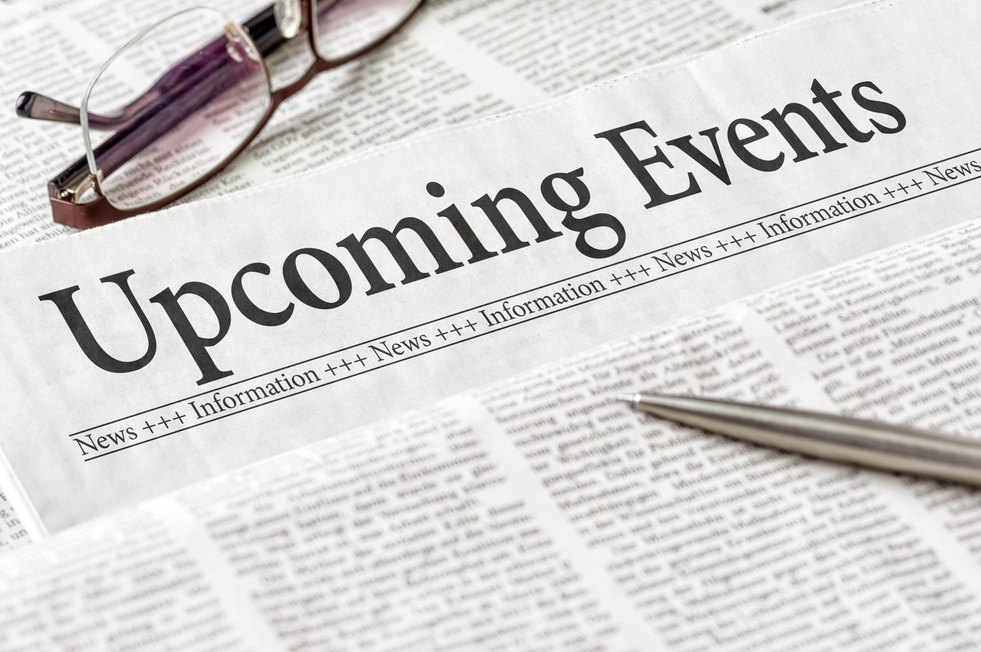A Newspaper with the Headline Upcoming Events