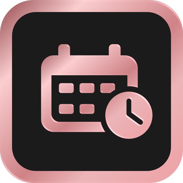 Rose Gold Calendar With Clock Icon